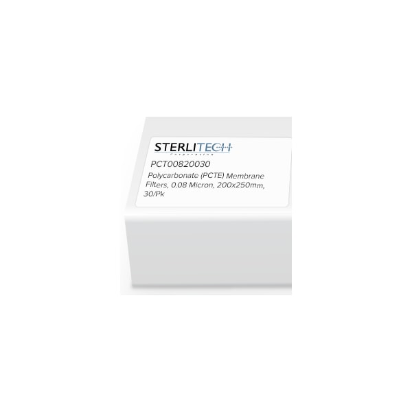 Polycarbonate (PCTE) Membrane Filters, 0.08 Micron, 200 x 250mm, PK30